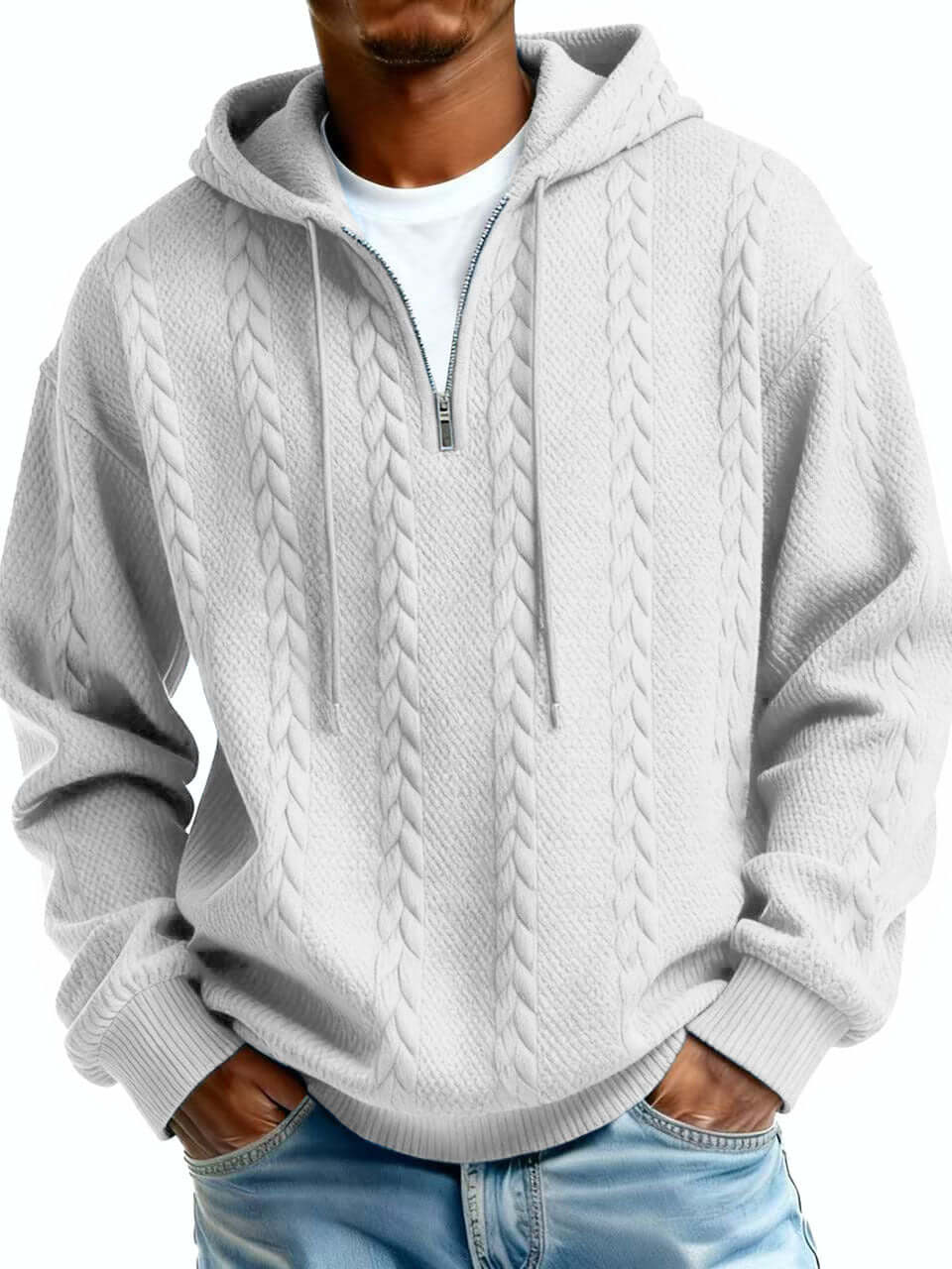 Men's Zip-Up Hooded Sweatshirt – Polyester Pullover Hoodie in Multiple Colours - All you Need