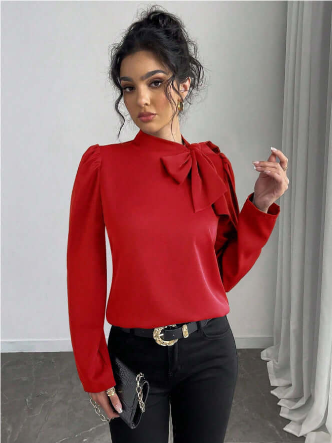 Elegant Long Sleeve Shirt – Classic Polyester Top - All you Need