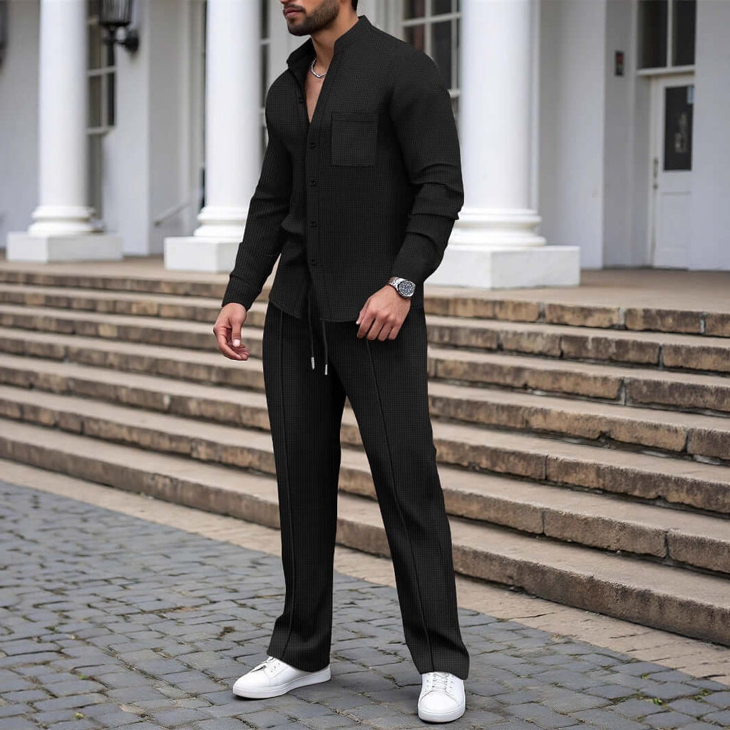 Refined Casual T-Shirt & Trousers Set|6 Colours All you Need - All you Need