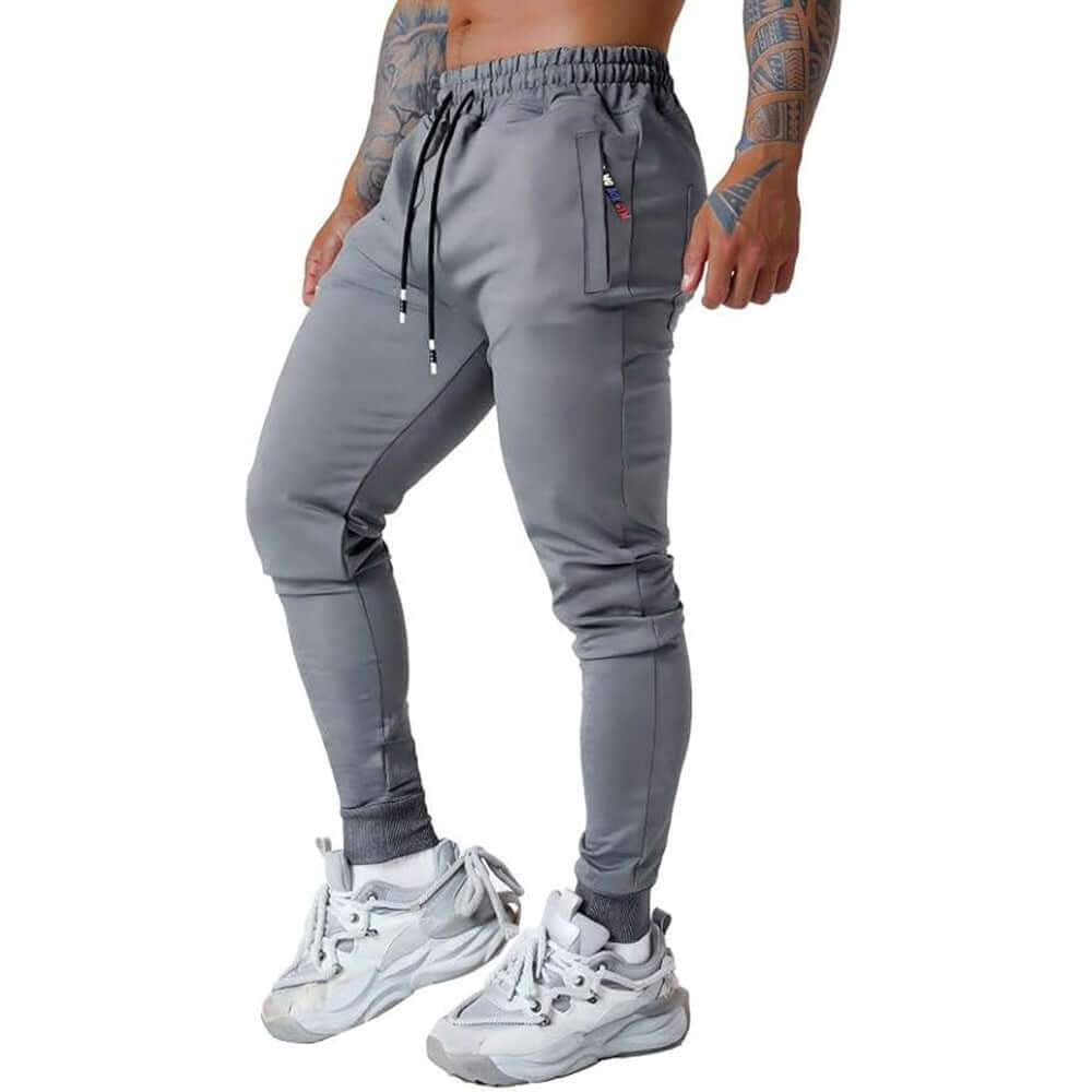 Men's High-Waist Cargo Sweatpants – Slim Polyester Fitness Trousers in 5 Colours - All you Need