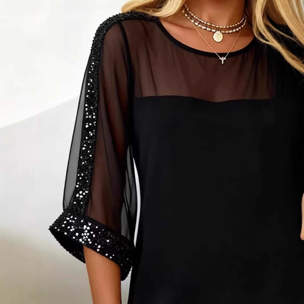Womens Mesh Sequin Bodycon Dress - All you Need
