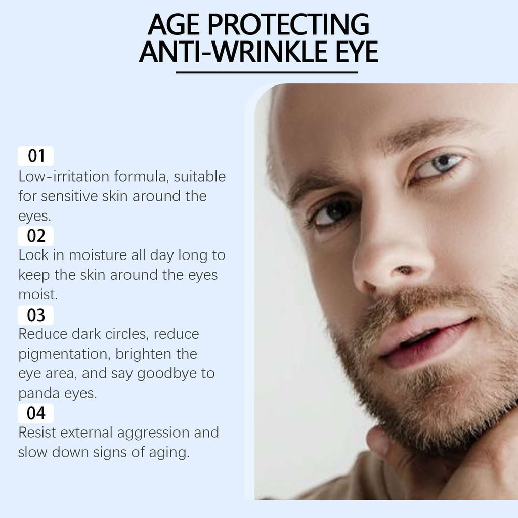 Age protecting anti-wrinkle eye treatment for sensitive skin with moisturizing and pigmentation benefits.