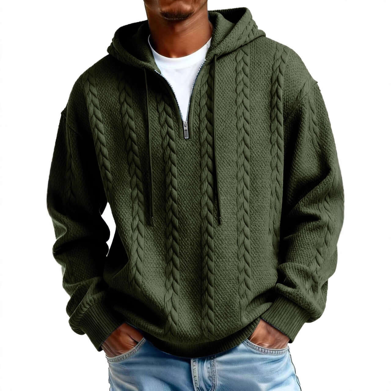 Men's Zip-Up Hooded Sweatshirt – Polyester Pullover Hoodie in Multiple Colours - All you Need