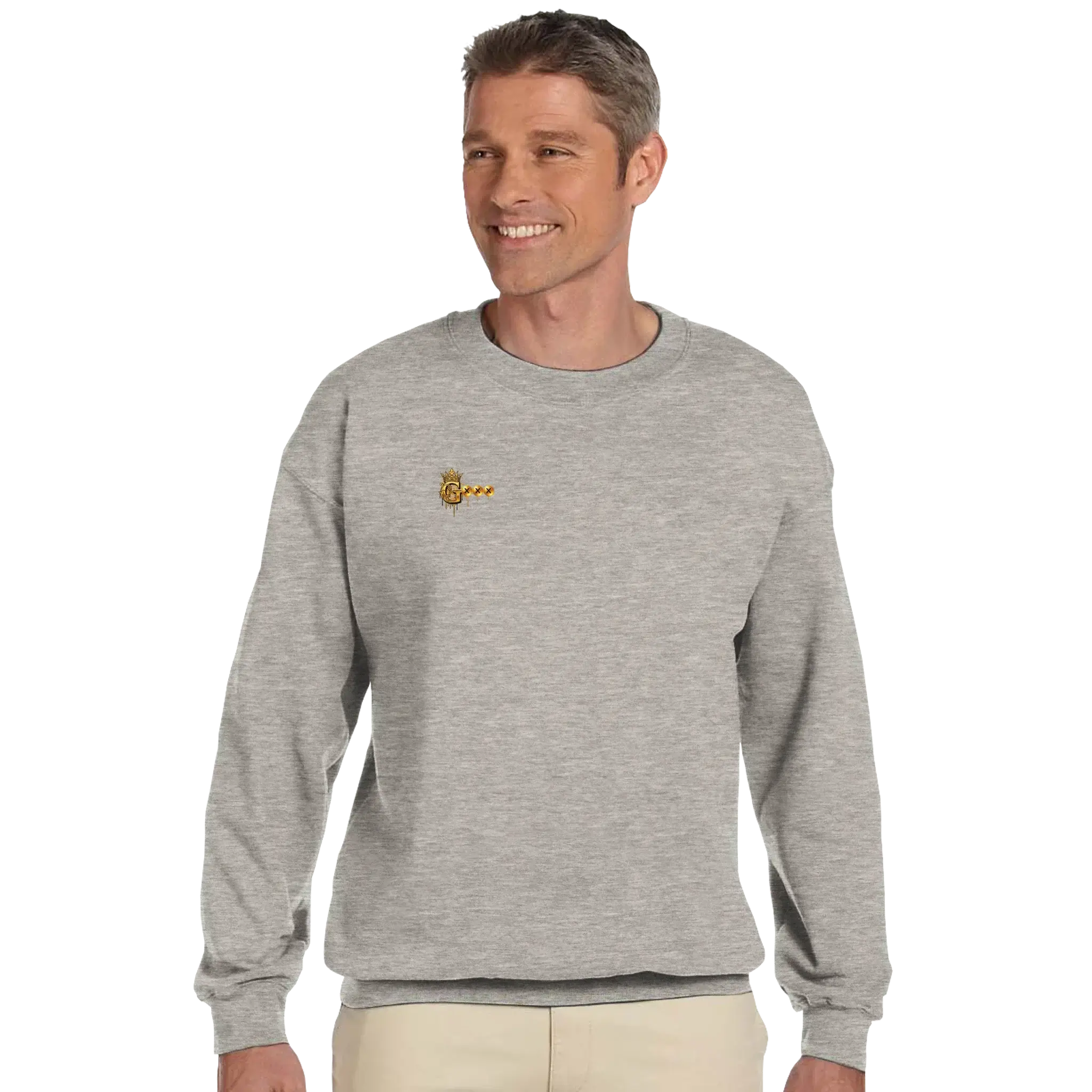 Classic unisex sweatshirt in grey, featuring a soft blend material and comfortable fit.
