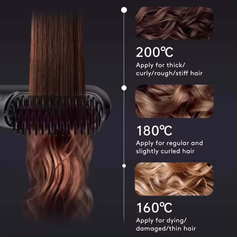 Cordless Hair Straightener Brush – 2-in-1 Wireless Straightening & Styling Comb - All you Need