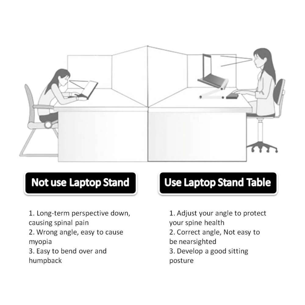 Foldable Aluminium Laptop Stand – 360° Adjustable Height Desk Tray for Bed, Sofa & Office - All you Need