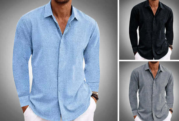 Men's Loose Fit Long-Sleeve Polyester Cardigan – American Retro Style in 7 Colours - All you Need
