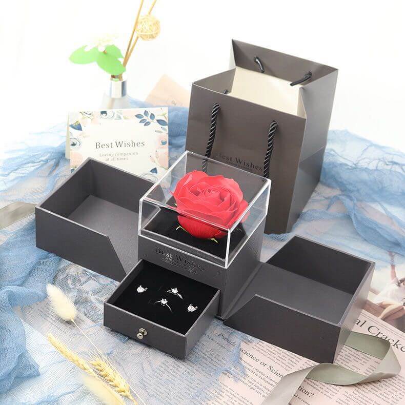 Rose Petal Jewellery Gift Box – Elegant Cardboard Presentation Box for Accessories - All you Need