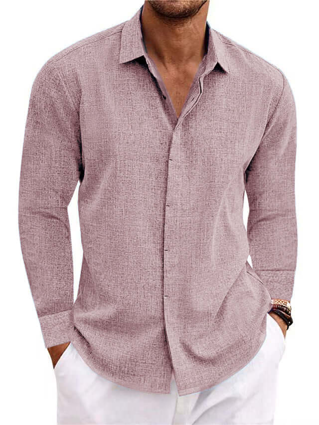 Men's Loose Fit Long-Sleeve Polyester Cardigan – American Retro Style in 7 Colours - All you Need