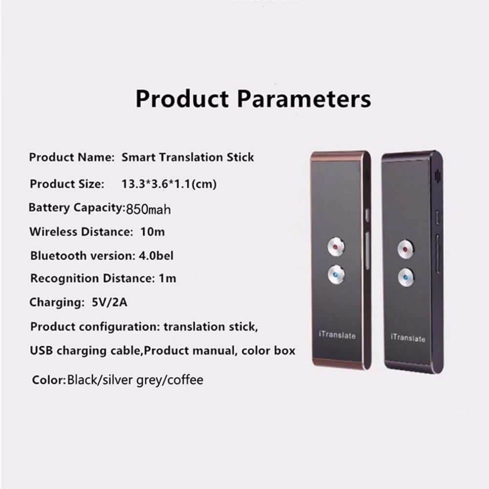 Bluetooth Voice Translator Stick – Real-Time Two-Way Translation in 40+ Languages