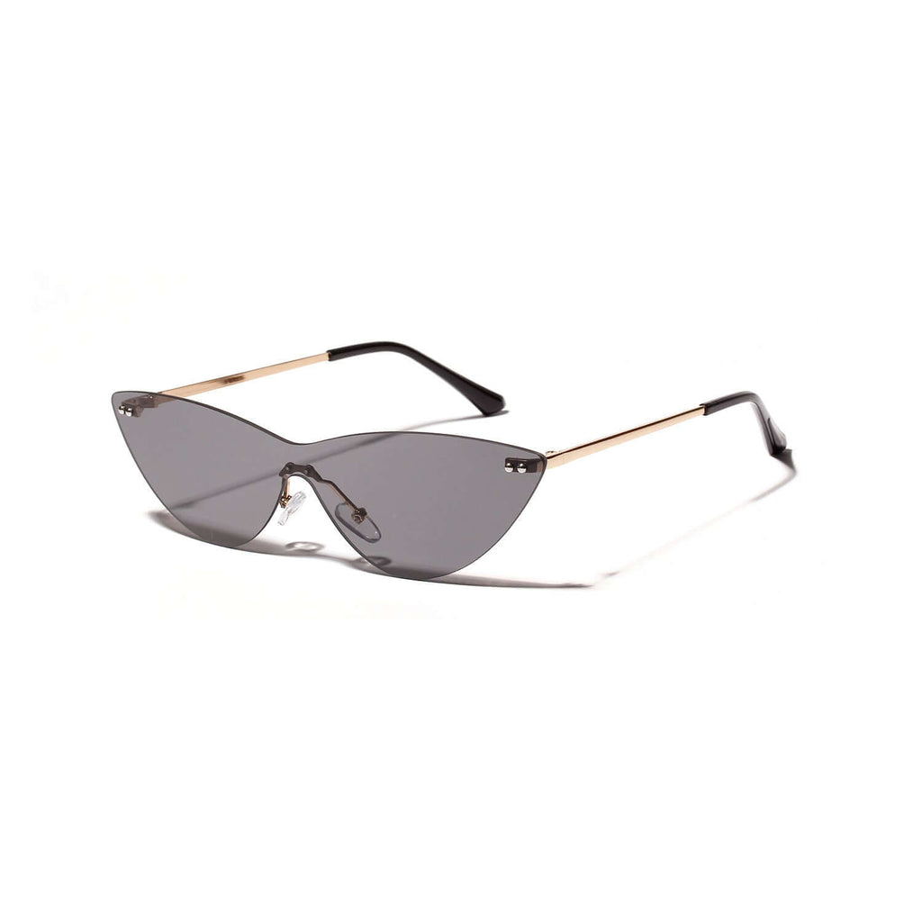 classic UV protection sunglasses with stylish cat-eye design and gray lenses.