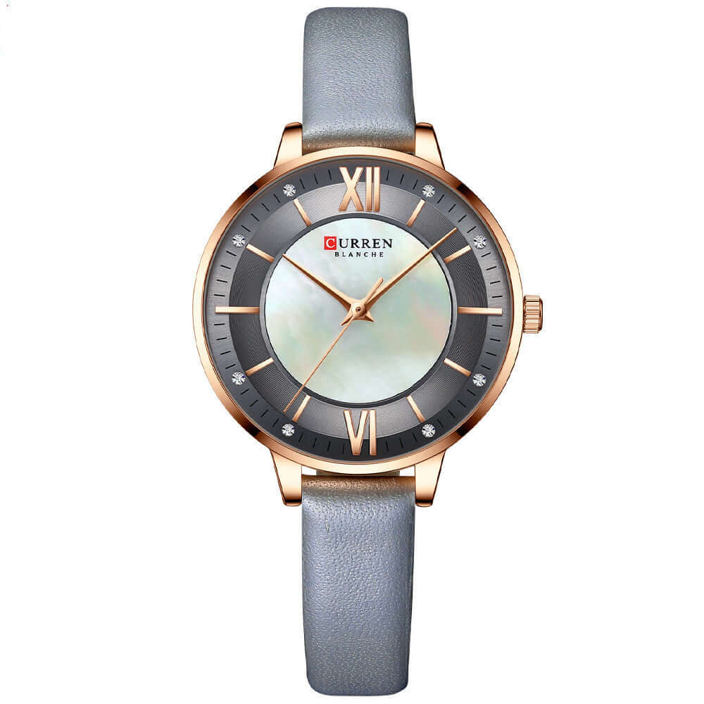 Elegant casual wristwatch with grey strap and sleek design, perfect for daily wear and casual occasions.