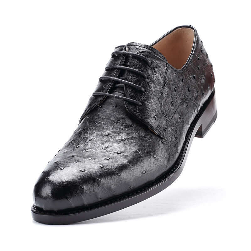 Men's formal leather-look business shoes in black with stylish design and polished finish.