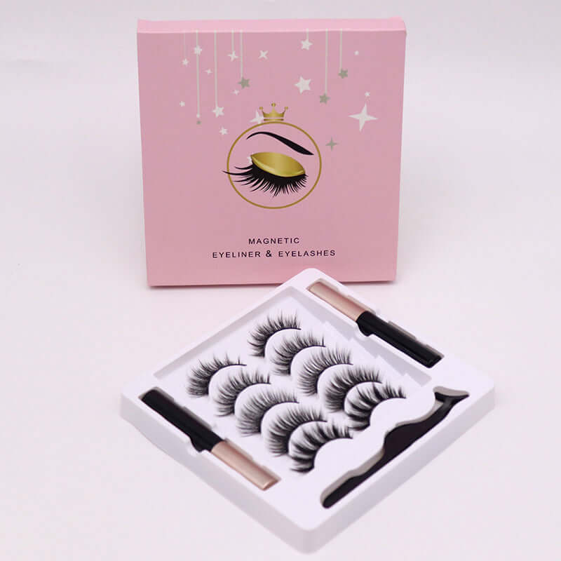 Magnetic False Eyelashes with Eyeliner – No Glue, Waterproof, 5-Magnet Hold (5 Pairs) - All you Need