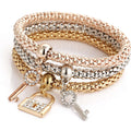 Lock & Key Bracelet Set – Rhinestone Zinc Alloy Matching Couple Jewelry - All you Need