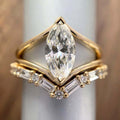 Women's Gold Zircon Geometric Ring Set – 2-Piece Marquise Cut Alloy Rings (Sizes 5–13) - All you Need