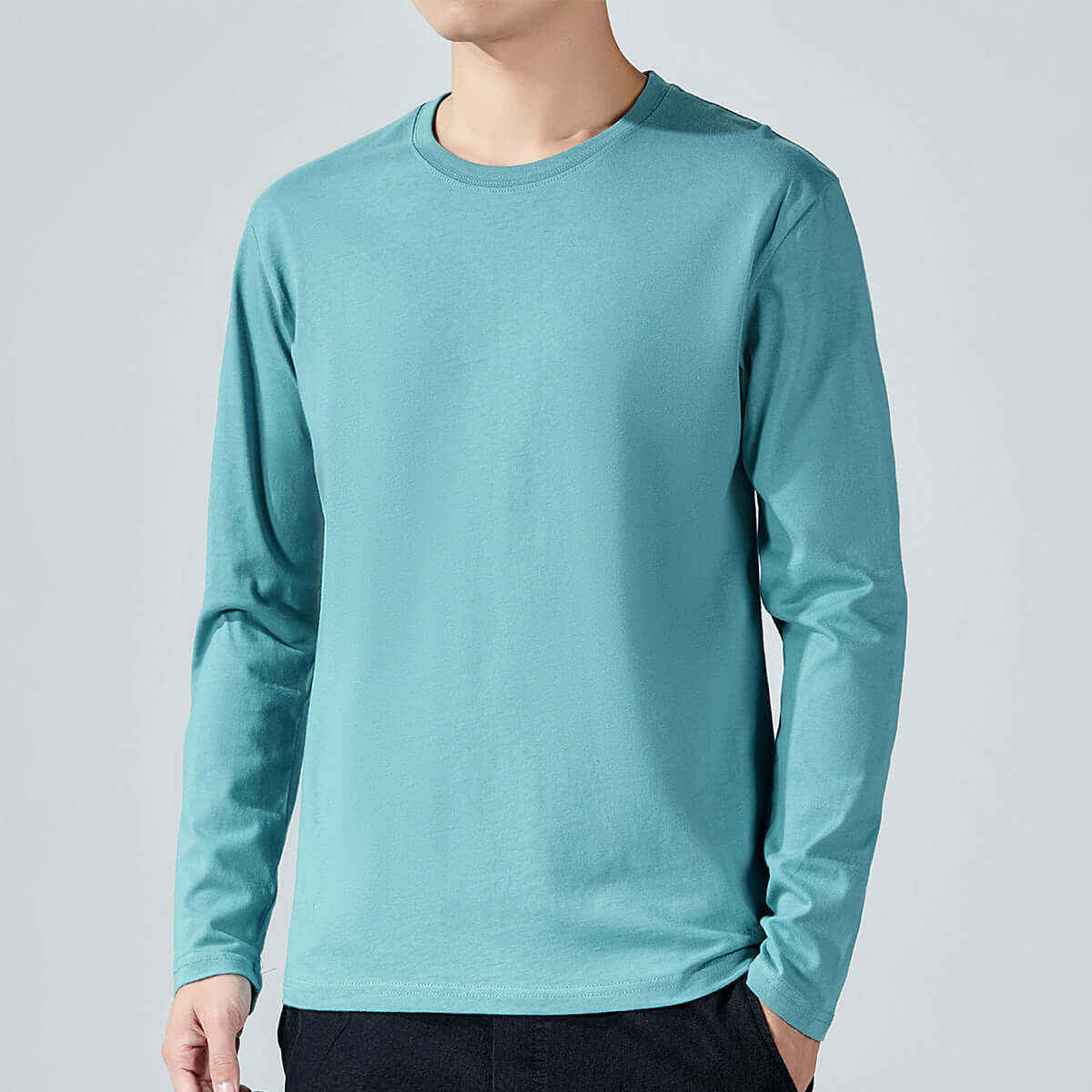 Men's Slim Fit Cotton Long Sleeve T-Shirt – Korean Style in 10 Colours - All you Need