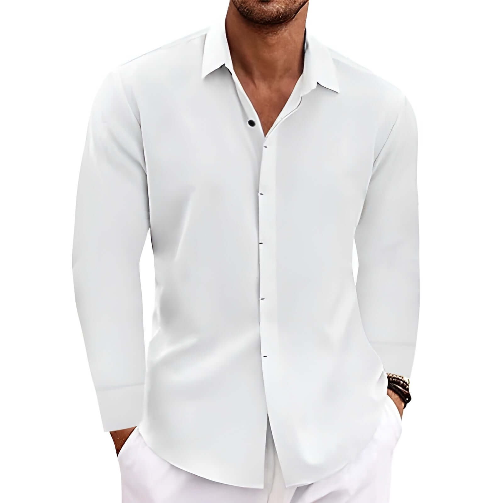 Men's Loose Fit Long-Sleeve Polyester Cardigan – American Retro Style in 7 Colours - All you Need