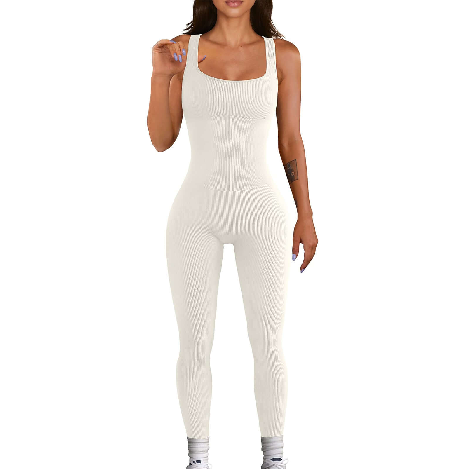 Fitted Women's Sleeveless Vest Bodysuit – Sleek & Seamless - All you Need