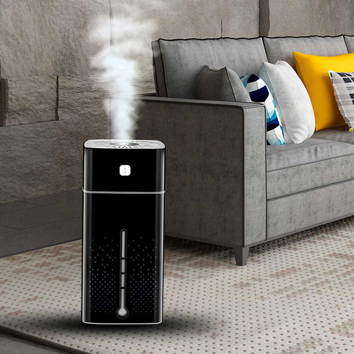 USB Mini Air Humidifier & Purifier – 7-Colour LED Night Light with Essential Oil Diffuser (1L) - All you Need
