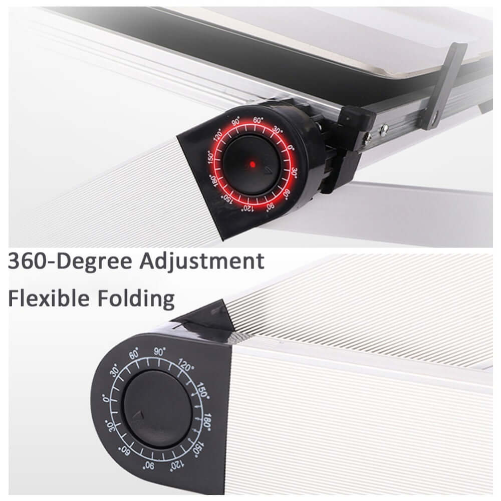 Foldable Aluminium Laptop Stand – 360° Adjustable Height Desk Tray for Bed, Sofa & Office - All you Need