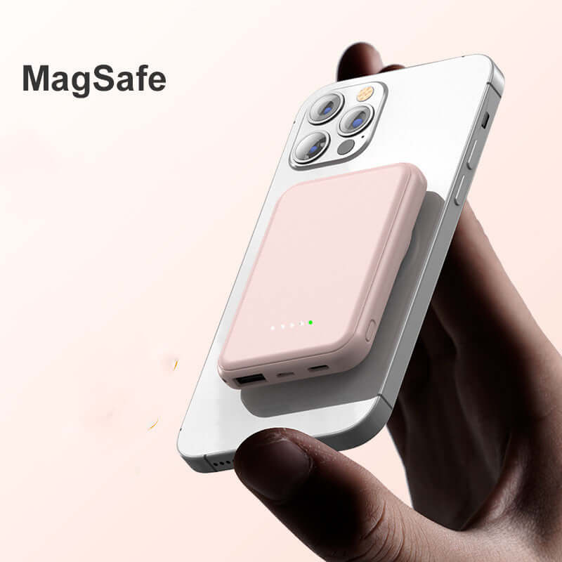 Mini Magnetic Wireless Power Bank – Fast Charging 5W, LED Display, Plane-Safe (4 Colours) - All you Need