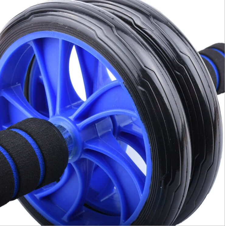 home gym fitness equipment ab roller with blue wheel and ergonomic handles for effective core workouts