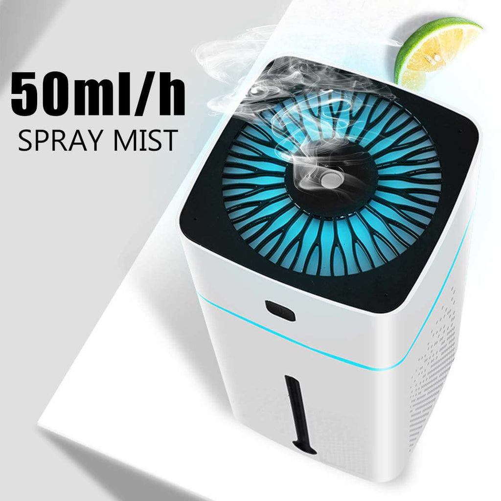 USB Mini Air Humidifier & Purifier – 7-Colour LED Night Light with Essential Oil Diffuser (1L) - All you Need