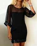 Womens Mesh Sequin Bodycon Dress - All you Need