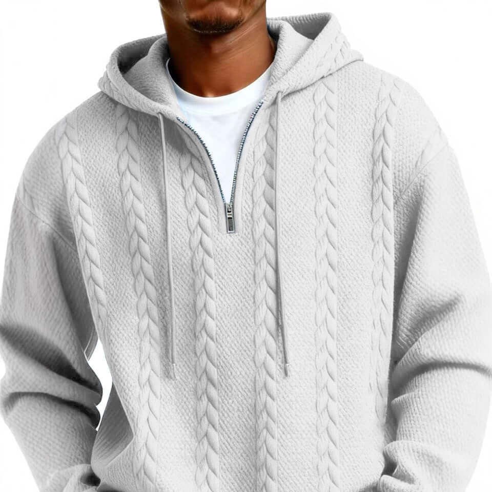 Men's Zip-Up Hooded Sweatshirt – Polyester Pullover Hoodie in Multiple Colours - All you Need
