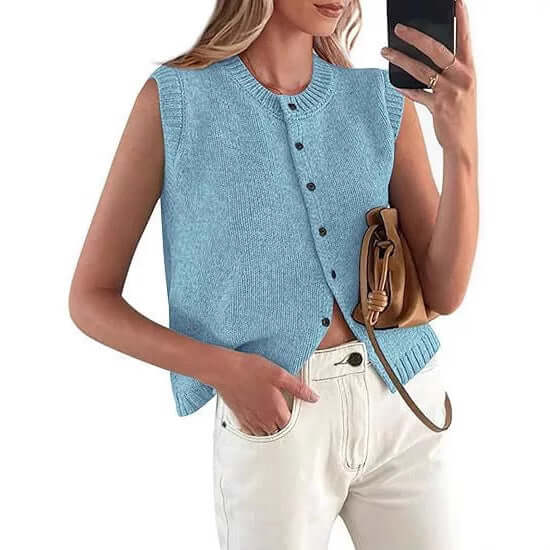 Sleeveless Knitted Vest - All you Need