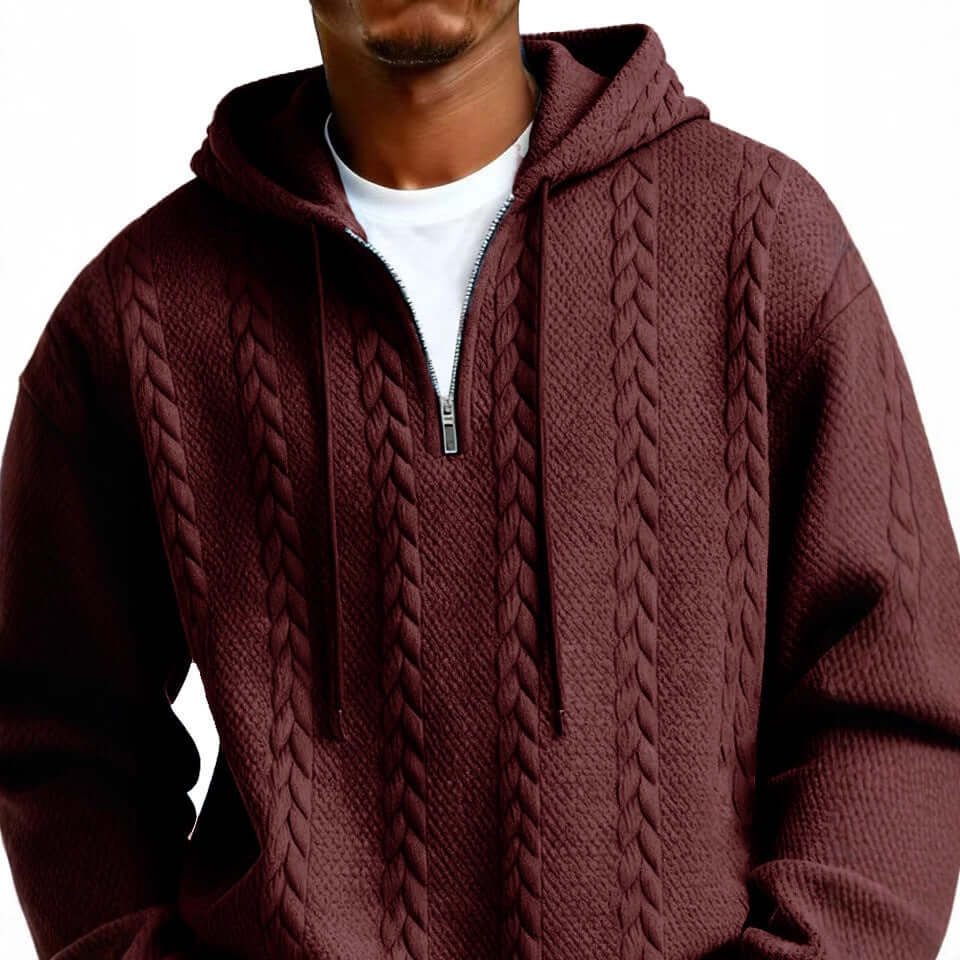 Men's Zip-Up Hooded Sweatshirt – Polyester Pullover Hoodie in Multiple Colours - All you Need