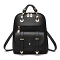 Fashion backpack unisex - stylish black bag with gold accents and multiple compartments for daily use.