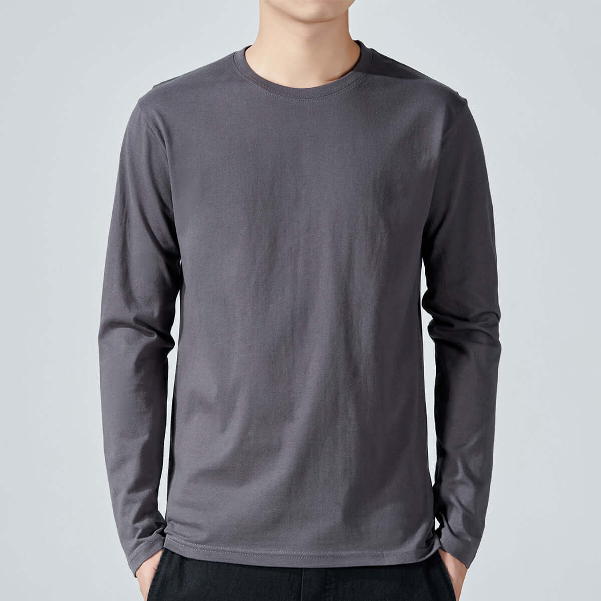 Men's Slim Fit Cotton Long Sleeve T-Shirt – Korean Style in 10 Colours - All you Need
