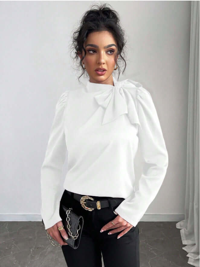 Elegant Long Sleeve Shirt – Classic Polyester Top - All you Need