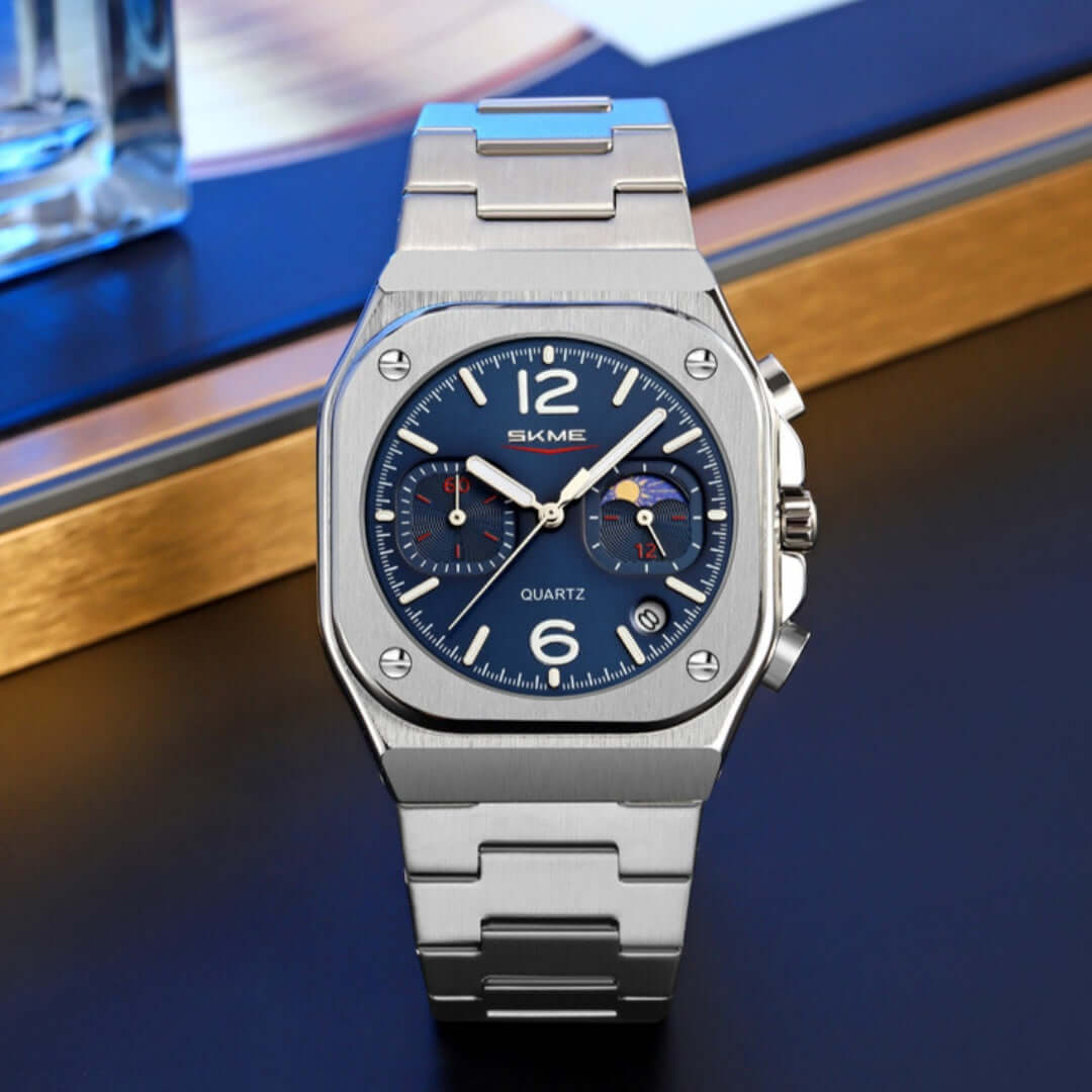 Multifunctional Business Quartz Watch – Men's Slim 12.7mm in 6 Colour Combinations