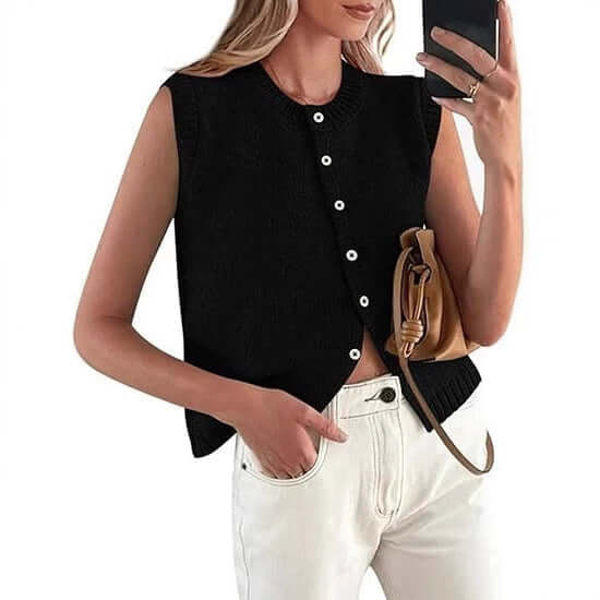 Sleeveless Knitted Vest - All you Need