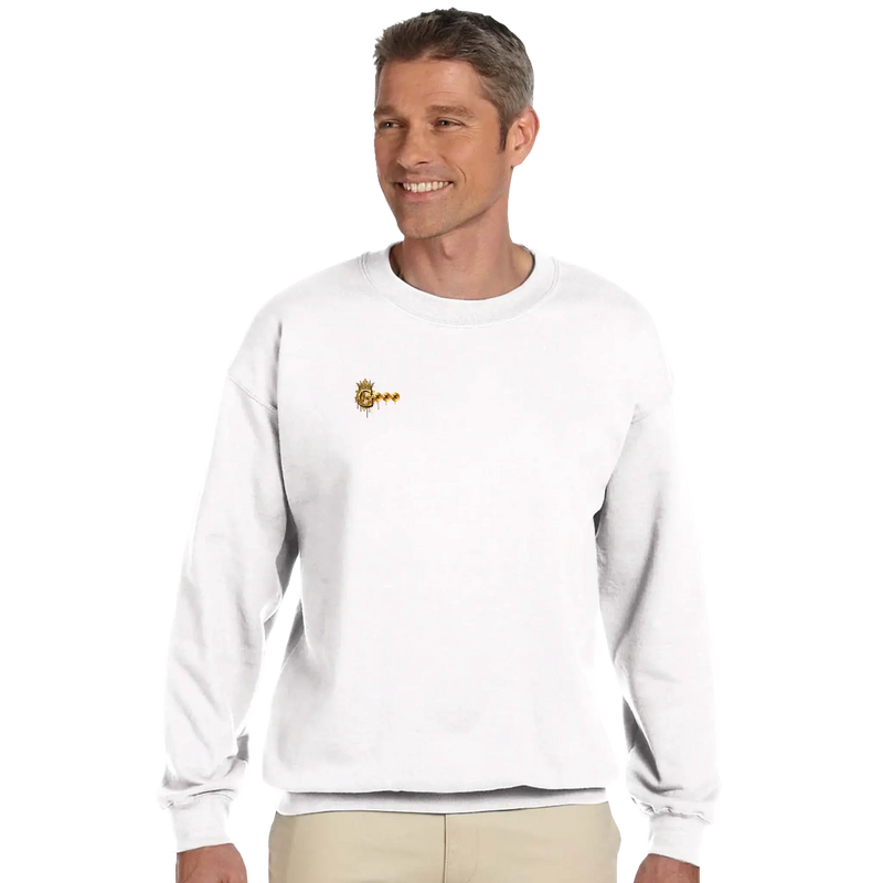 Classic unisex sweatshirt displayed on a smiling man, featuring a stylish design and comfortable fit.
