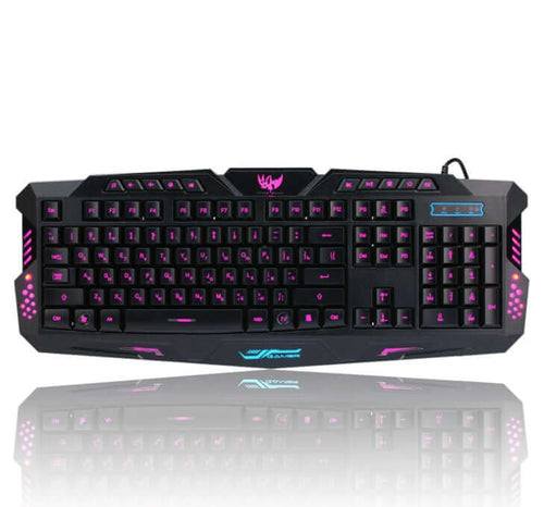 108-Key Wired Gaming Keyboard – RGB Tri-Colour Backlit USB Keyboard
