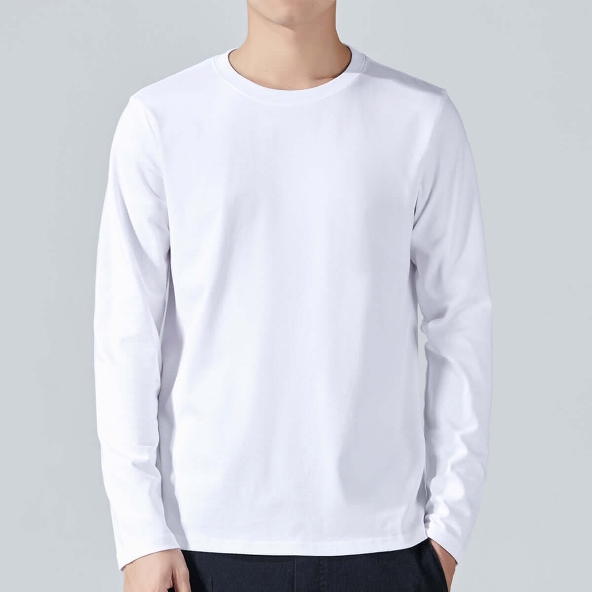 Men's Slim Fit Cotton Long Sleeve T-Shirt – Korean Style in 10 Colours - All you Need