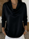 Satin Boat-Neck Blouse – Elegant Layered Look Top for Work & Occasions - All you Need