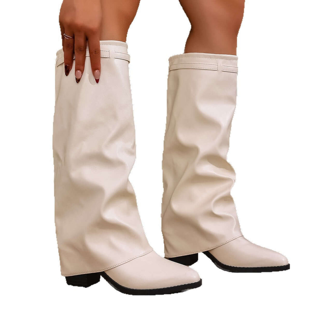 Women's High-Shaft Chunky Heel Boots | All you Need - All you Need