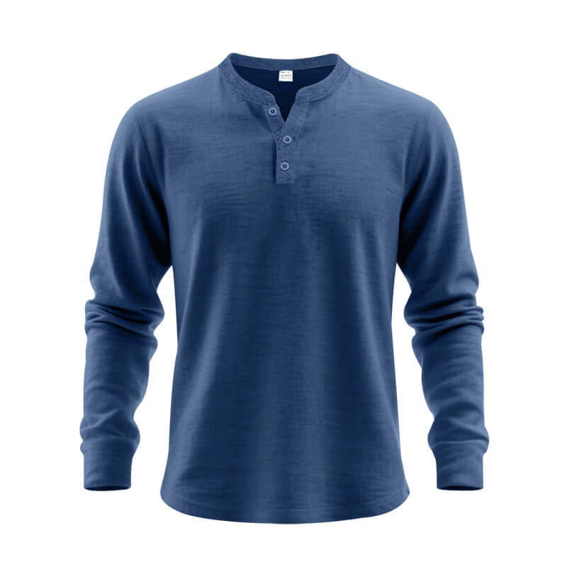 Men's Loose Fit Long-Sleeve Polyester Shirt – Casual Pullover in 7 Colours - All you Need