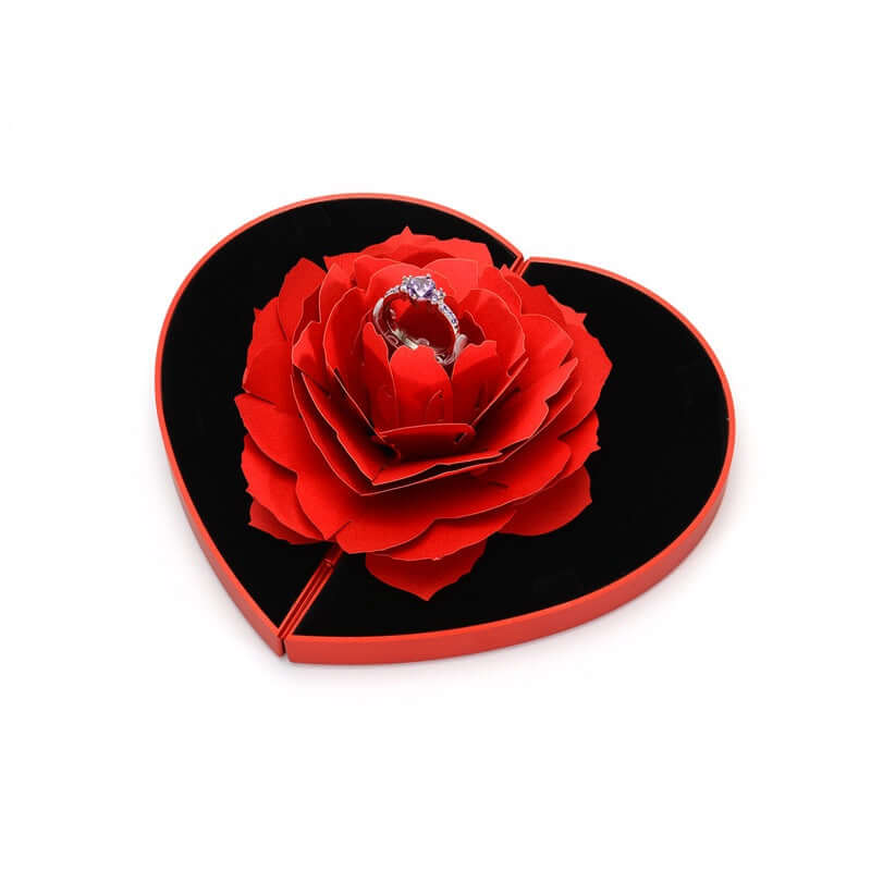 3D Pop-Up Ring Gift Box – Surprise Jewellery Presentation Box in Red & Pink - All you Need