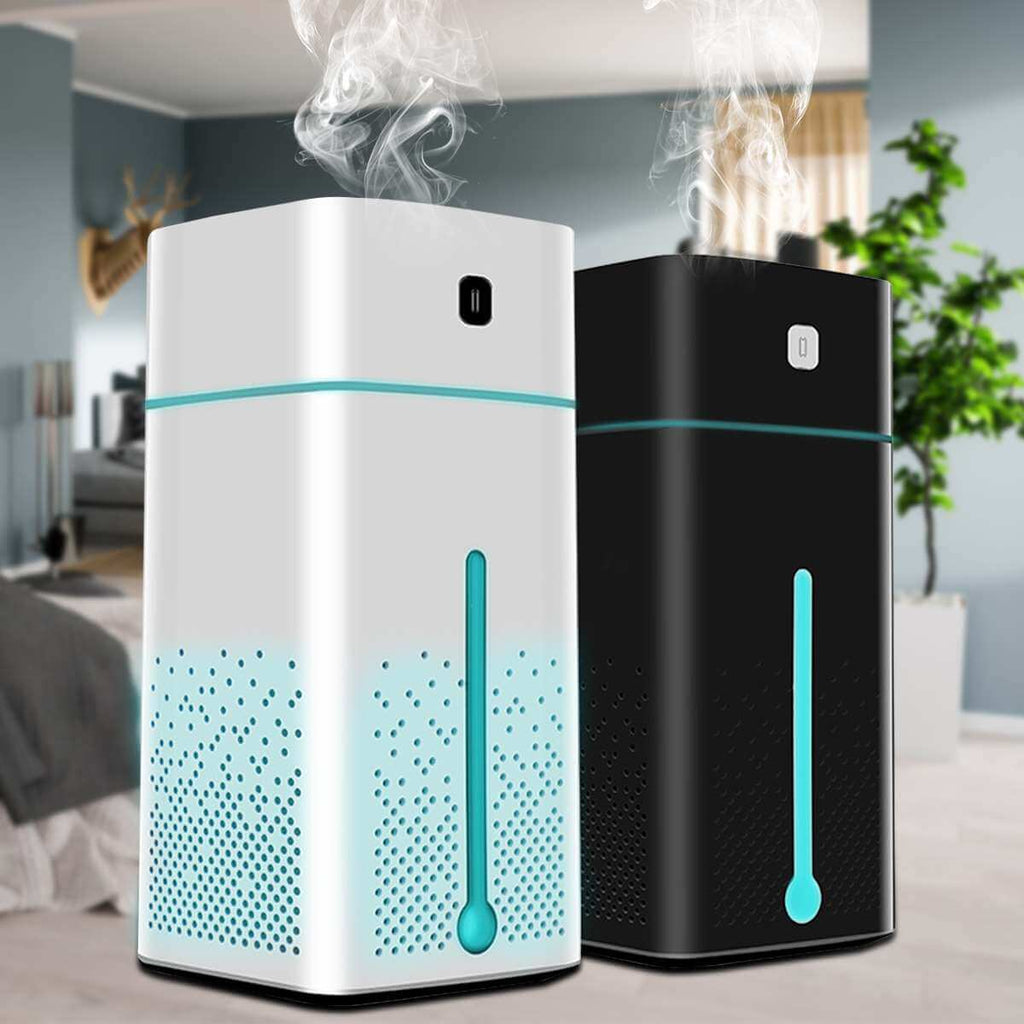 USB Mini Air Humidifier & Purifier – 7-Colour LED Night Light with Essential Oil Diffuser (1L) - All you Need