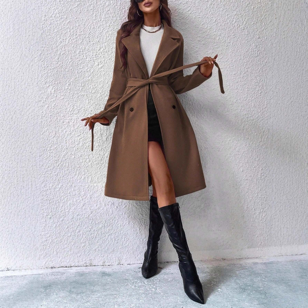 Belted Coat – Elegant Women's Outerwear with Waist-Defining Belt - All you Need