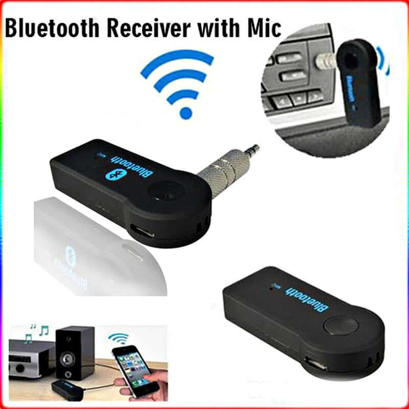 Bluetooth music receiver showing wireless connectivity for easily streaming audio from devices.