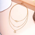 Minimalist Geometric Pendant Necklace – Electroplated Iron Chain in Gold & White Gold for Women - All you Need