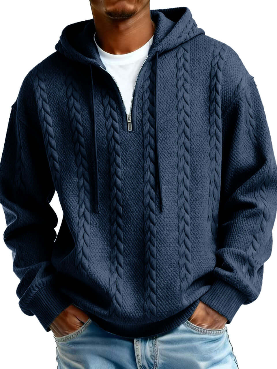 Men's Zip-Up Hooded Sweatshirt – Polyester Pullover Hoodie in Multiple Colours - All you Need