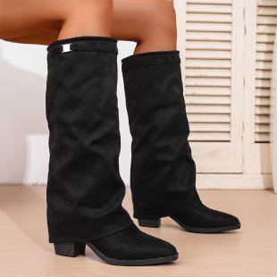 Women's High-Shaft Chunky Heel Boots | All you Need - All you Need